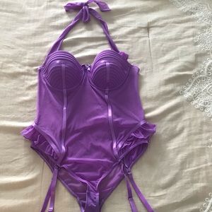 Purple halter lingerie, size small
